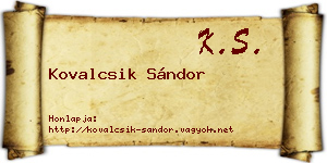 Kovalcsik Sándor névjegykártya