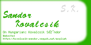 sandor kovalcsik business card